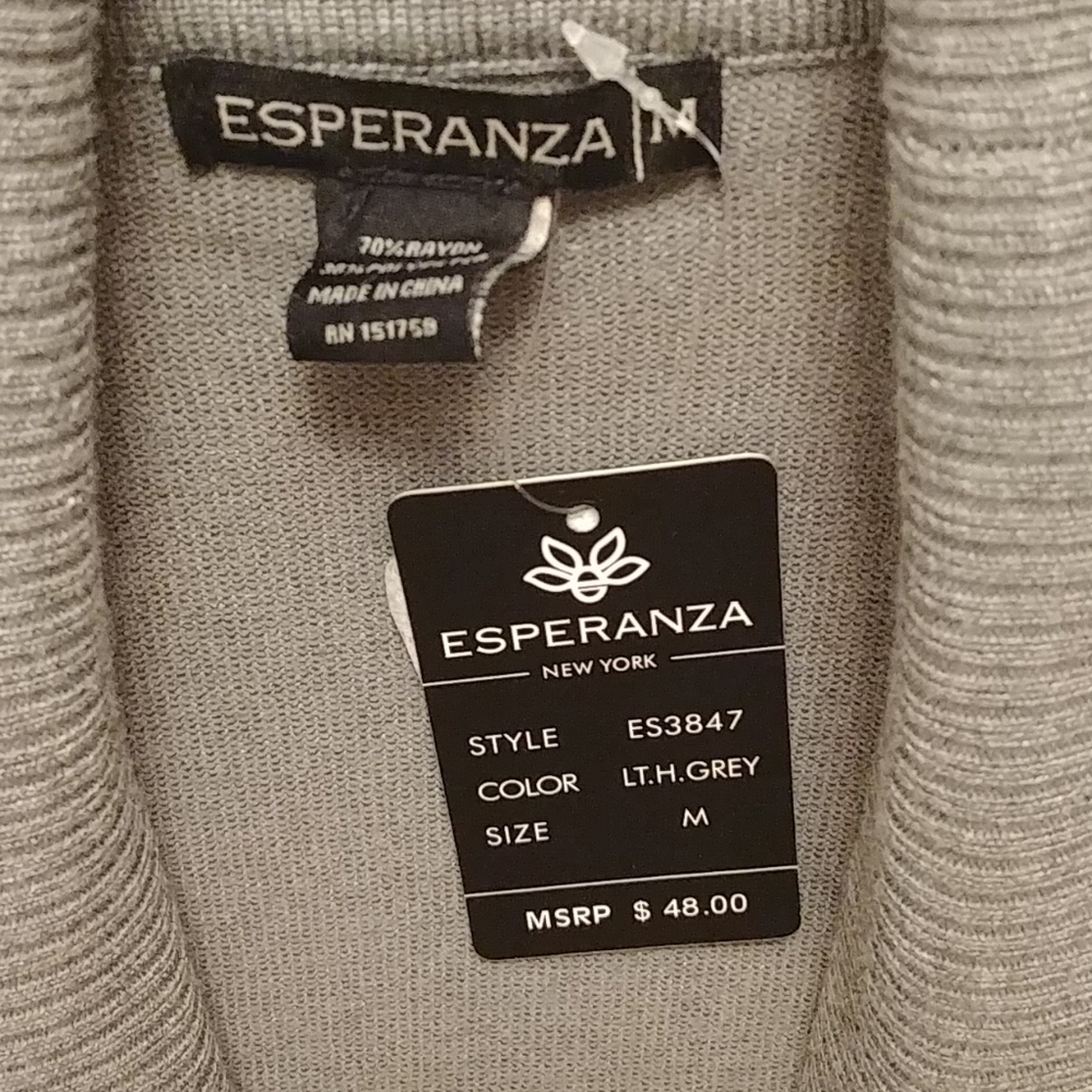 Esperanza gray quarter sleeve cover up sweater - Picture 2 of 7